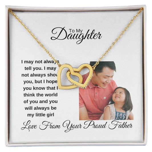 Interlocking Heart Necklace - To Daughter From Dad