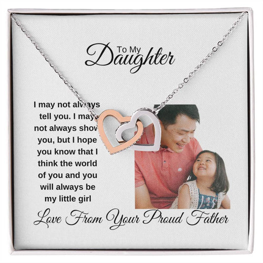 Interlocking Heart Necklace - To Daughter From Dad